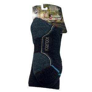 8-67(3) WOOLRICH Men's Superior Hiking Socks Merino Lambswool Black/Blue Large